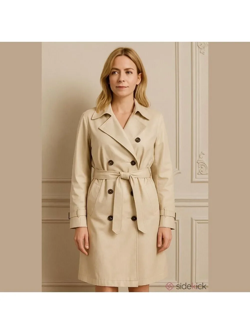 ✨ Alfani Trench Coat Belted Double Breasted Two Pockets Champagne XL NWOT